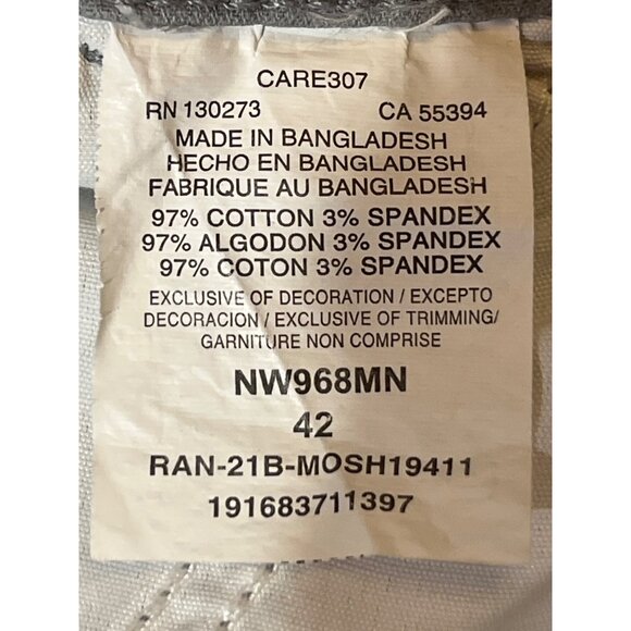 Wrangler Mens Size 42 Light Gray Cargo Shorts With Multiple Pockets & Belt Loops - Picture 10 of 10